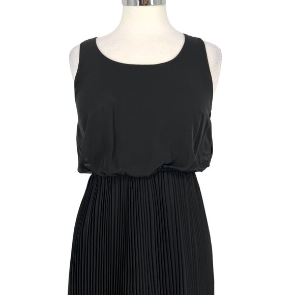 The Vintage Shop Pleated Skirt Sleeveless High Low Dress Black Size Small - Picture 2 of 12